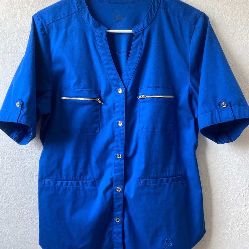Jaanuu Royal Blue Scrub Top